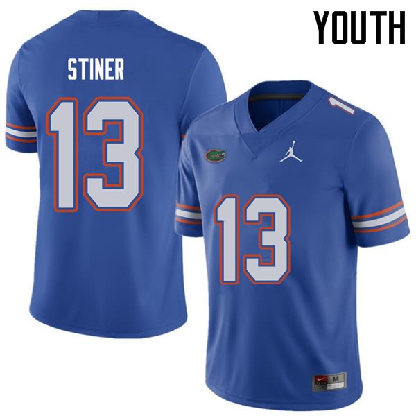 NCAA Florida Gators Donovan Stiner Youth #13 Jordan Brand Royal Stitched Authentic College Football Jersey JKN8264OT